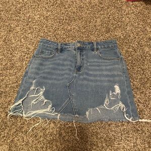 pacsun distressed jean skirt
